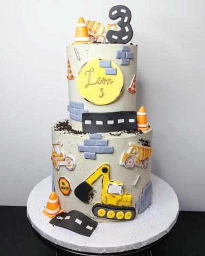 Tort z motywem koparki 💛